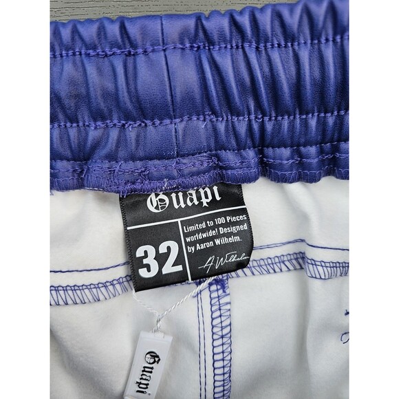 Guapi Pants Mens 32 Purple Bandana Cargo PU Leather LimitedEdition Aaron Wilhelm - Picture 2 of 16